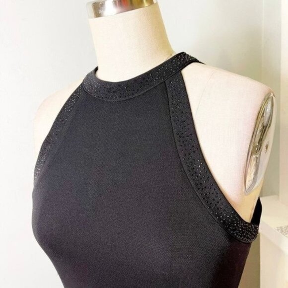 Ralph Lauren Black Sparkly Sheath Dress Midi Small - Picture 5 of 11